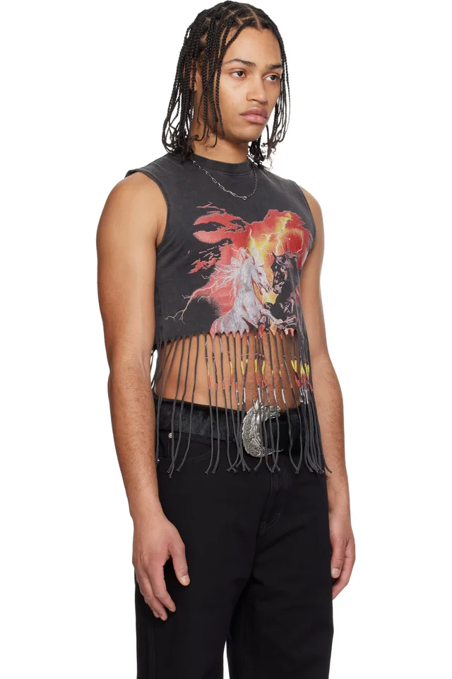 LU'U DAN Gray 'Year of the Horse' Bronco T-shirt, photo 2 of 4 from SSENSE