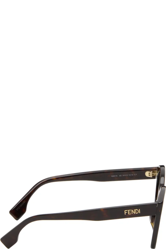 Fendi Brown Lettering Sunglasses, photo 2 of 3 from SSENSE