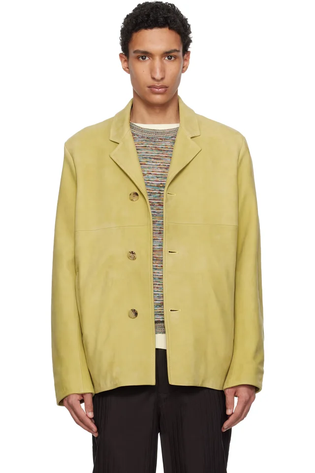 Paul Smith Tan Nubuck Leather Jacket, image 1 of 1 from SSENSE