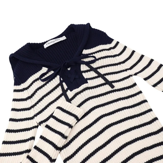 Dior Striped Sailor Knit Size 36 Navy/White214S27AM731 Cotton100% in Navy from GALLERY RARE, photo 2 of 2
