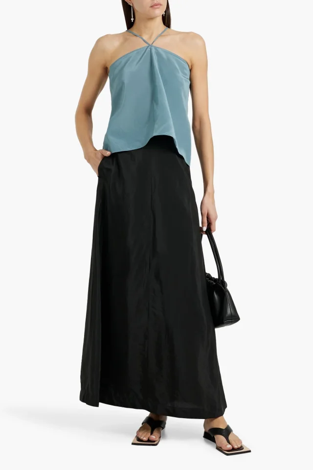 By Malene Birger Isoldas Taffeta Maxi Skirt in Black, photo 2 of 4 from THE OUTNET
