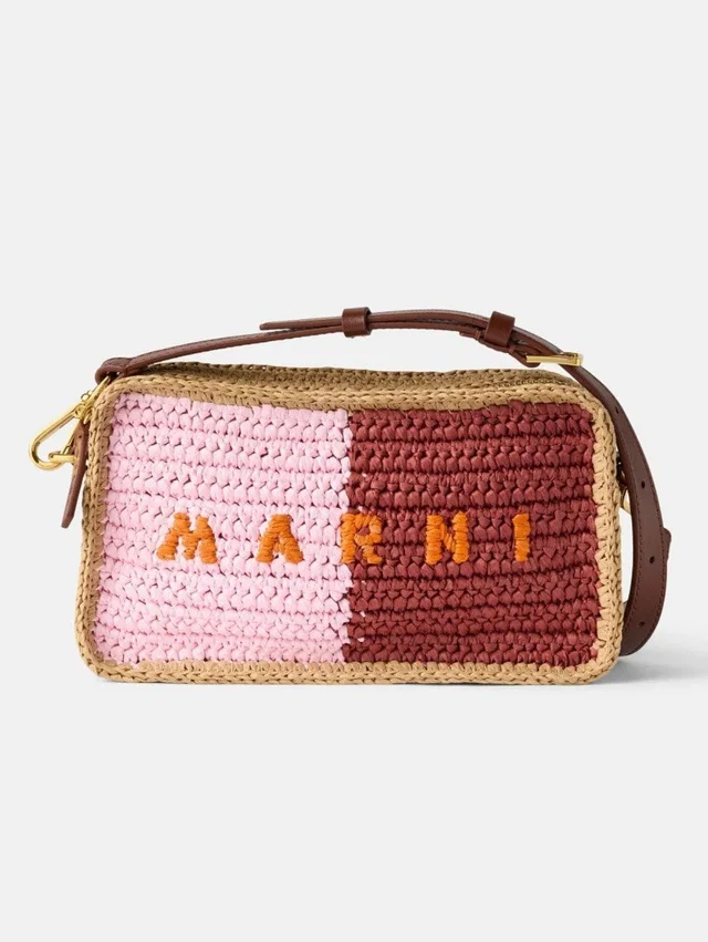 Marni Camera Bag in brown|pink|neutral Raffia from Poshmark