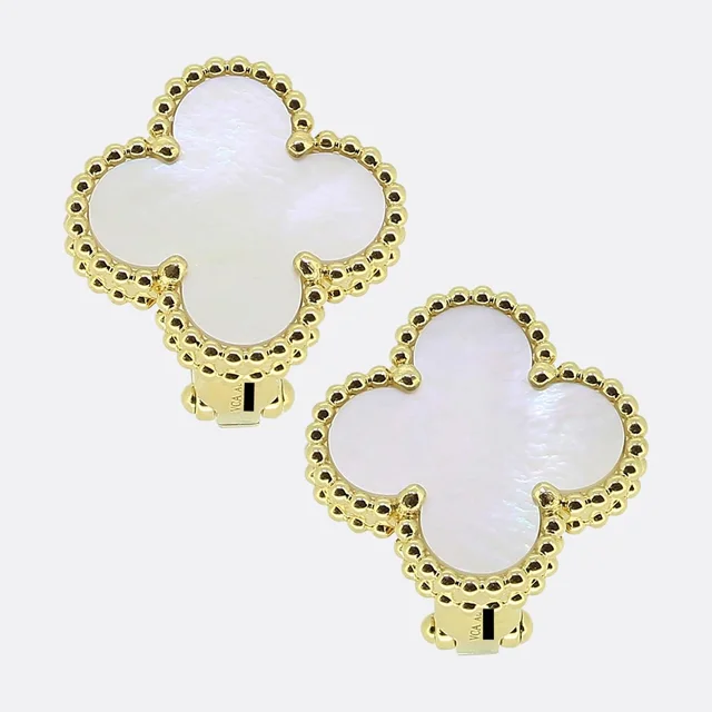 Van Cleef & Arpels Vintage Alhambara Mother of Pearl Earrings from The Vintage Jeweller