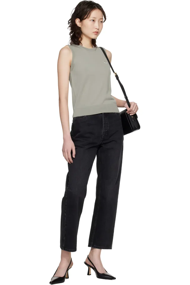 Maison Kitsuné Beige Baby Fox Fine Merino Sweater Vest, photo 4 of 4 from SSENSE