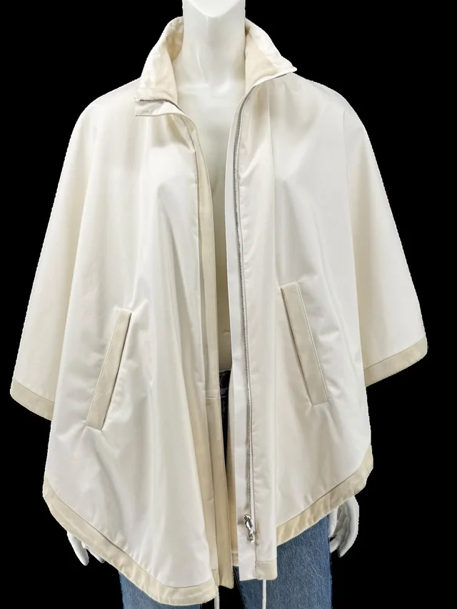 Loro Piana Reversible Hooded Cape Off-White Technical Fabric Made In Italy L in white|red Satin from Poshmark