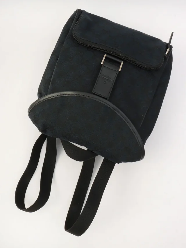 Gucci GG Canvas Backpack Black in Black Canvas from VINTAGE QOO TOKYO, photo 11 of 13