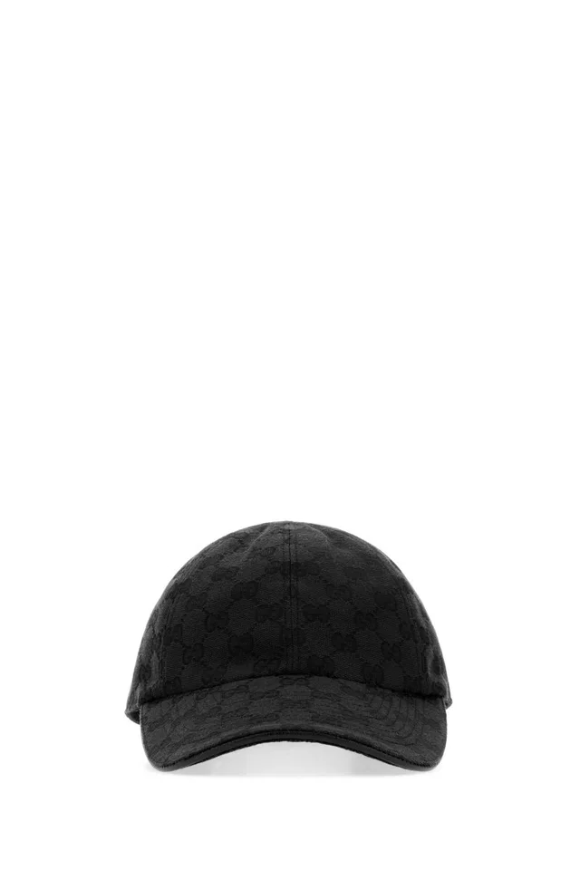 Gucci Hat Gg Fabric Baseball Cap — Black Pl Pa Co Caps in Black Woven leather from HEWI