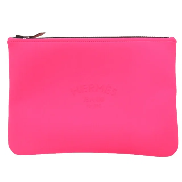 Hermès Neobain MM Nylon Polyurethane Bubble Gum Pink Pouch in Pink Nylon from The Reluxe