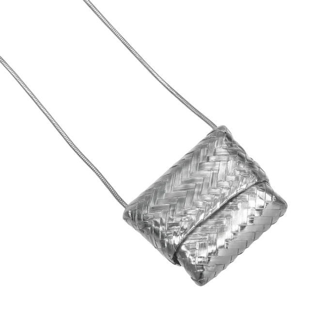 Tiffany & Co. Pilkes Long Necklace Intrecciato Back Vintage 925 Sterling Silver in Silver Woven leather from The Reluxe