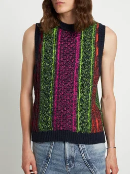 Agr Knit Vest with Round Neckline in 100% Wool, photo 3 of 6 from LUISAVIAROMA