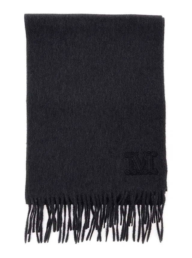 Max Mara Wsdalia Scarf — Gray Cashmere Scarfs in Grey Cashmere from HEWI