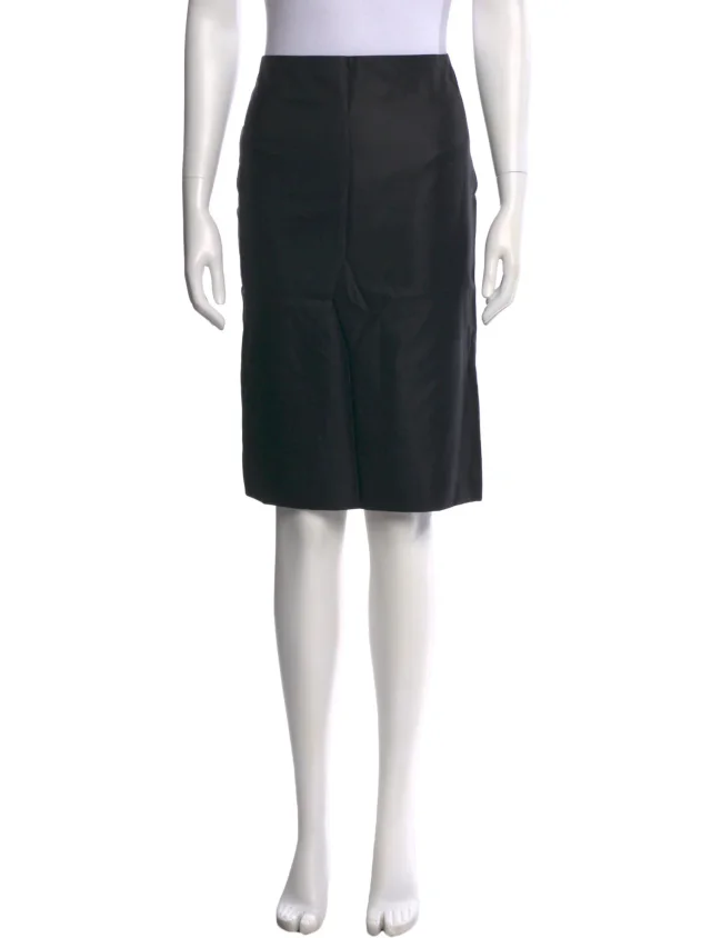 Alexander McQueen Wool Knee-Length Skirt in blue Wool from The RealReal
