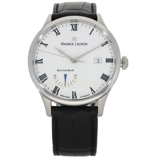 Maurice Lacroix Masterpiece Réserve de Marche MP6807 38mm Stainless Steel Watch in Leather from H&T