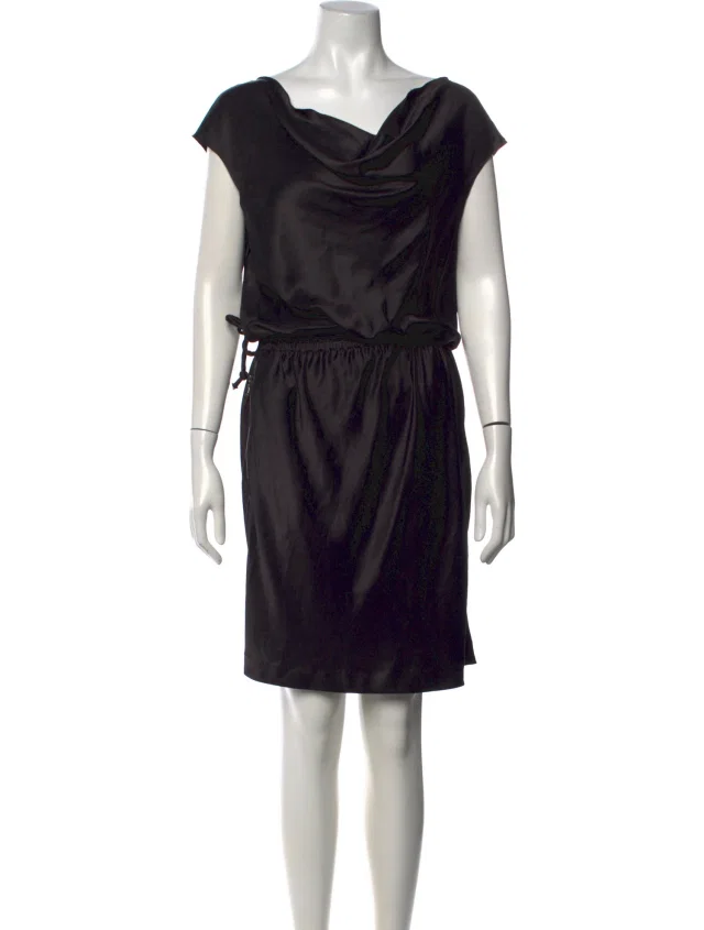 Lanvin Cowl Neck Mini Dress in black from The RealReal
