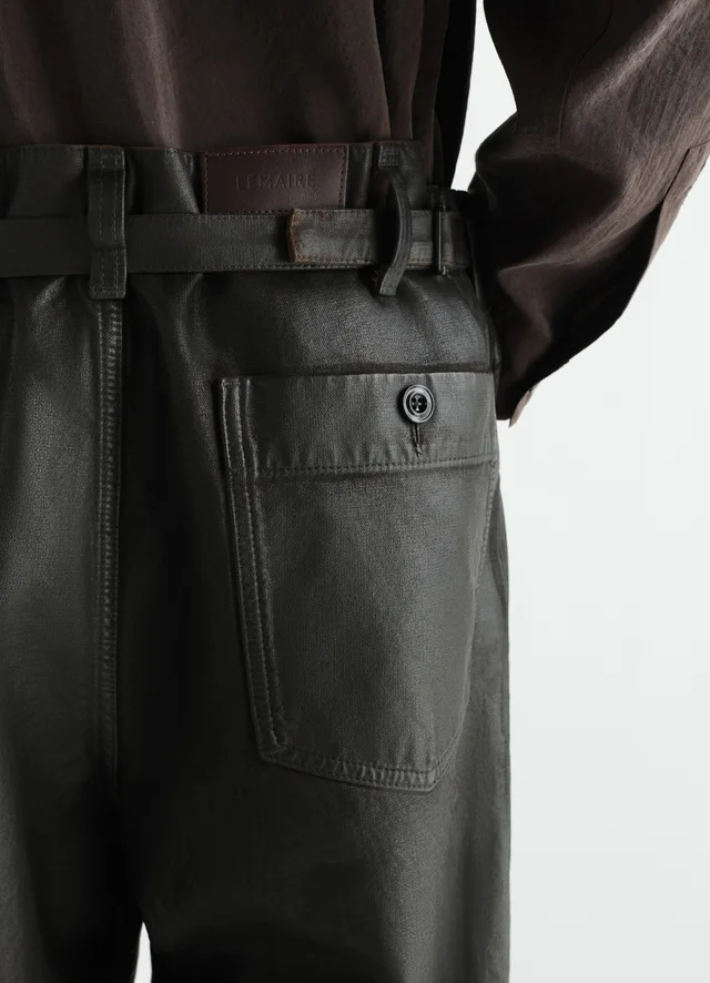 Lemaire OVERSIZED WORKWEAR PANTS IN COATED DENIM, photo 5 of 5 from SENSER