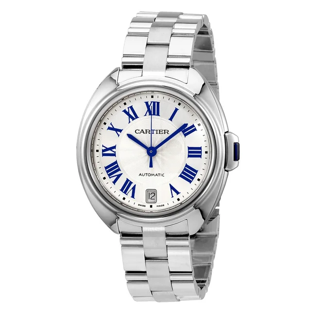 Cartier Cle Automatic Silver Dial Ladies Watch WSCL0006 in silver|gray|blue from Jomashop.com