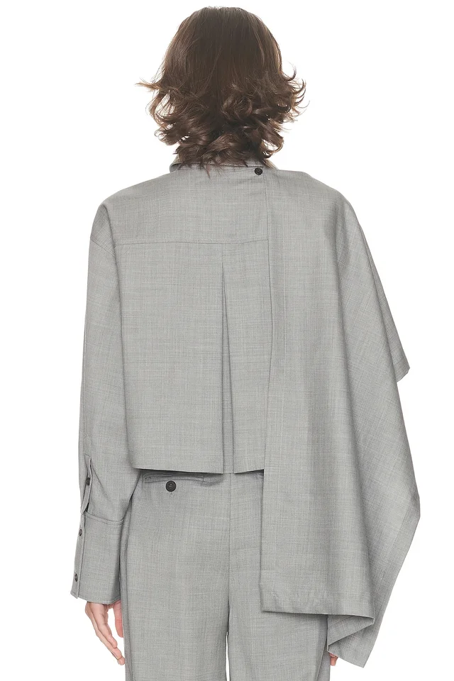 Helsa The Left Bank Layered Shirt in Grey Melange, photo 4 of 5 from REVOLVE (Canada)