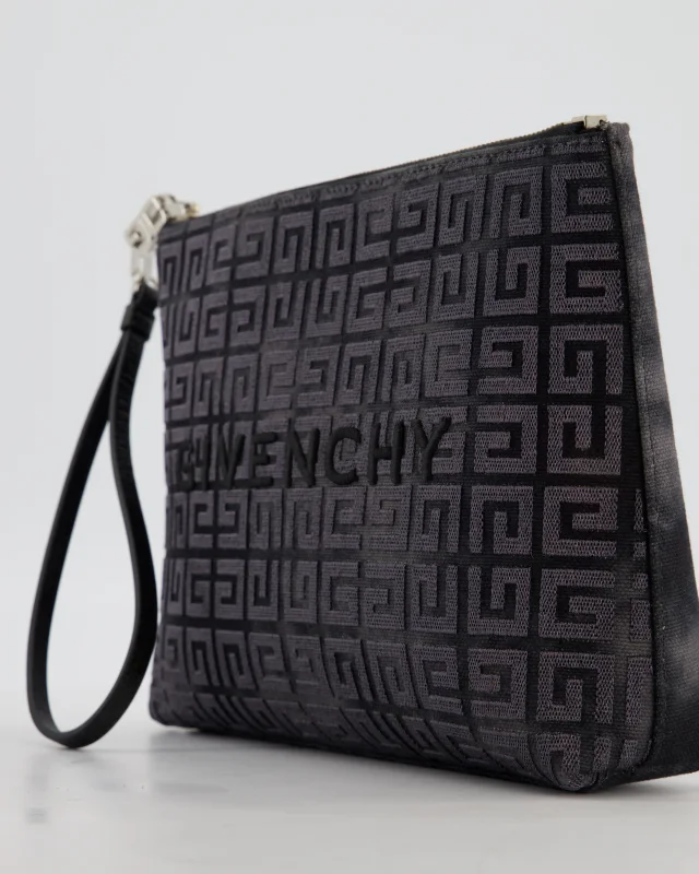 Givenchy and Grey 4G Embroidered Tie and Dye Canvas Travel Pouch with Wrist Strap in Black Canvas from Sellier, photo 10 of 12