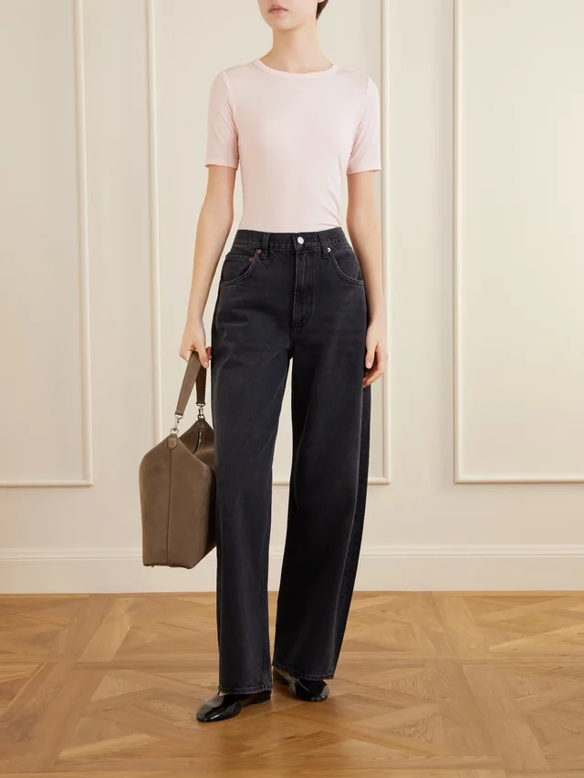 SKIMS Sheer Modal-Blend Tee - Primrose in Pink, photo 2 of 2 from NET-A-PORTER (Canada)