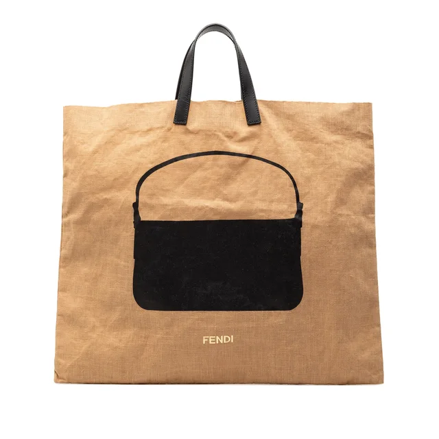 Brown Fendi Hemp Silhouette Baguette Tote in Brown Leather from Designer Revival