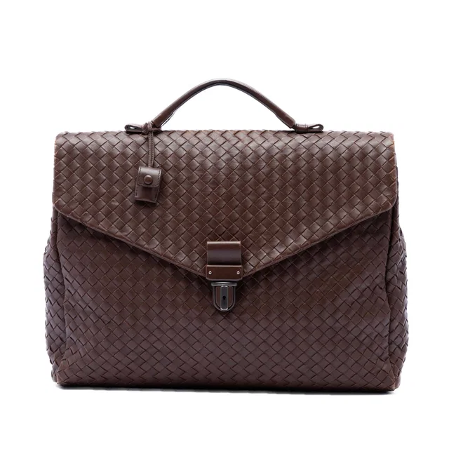 Brown Bottega Veneta Nappa Intrecciato Briefcase Business Bag in Brown Nappa leather from Designer Revival