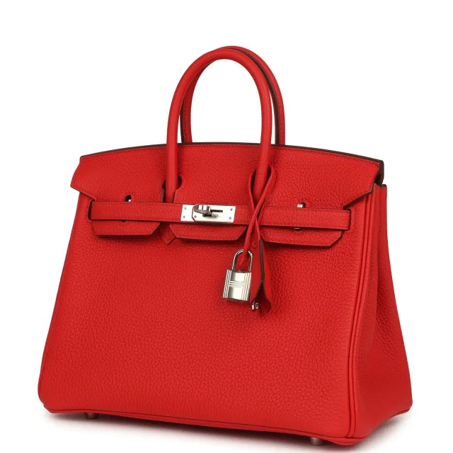Hermès Birkin 25 Rouge Radieux Togo Palladium Hardware in Red Togo leather from Madison Avenue Couture, photo 5 of 9
