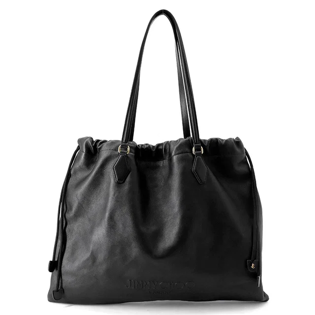 Jimmy Choo Drawstring Tote Black Leather in Black Leather from GALLERY RARE
