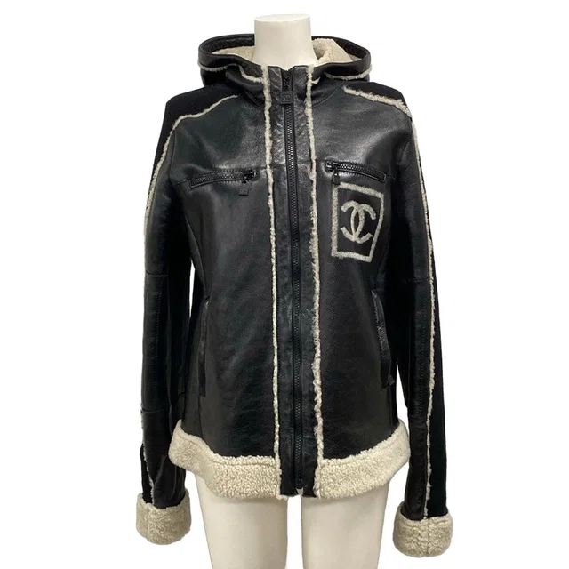 Chanel Jacket L Sports Line Black White in Black from The Reluxe