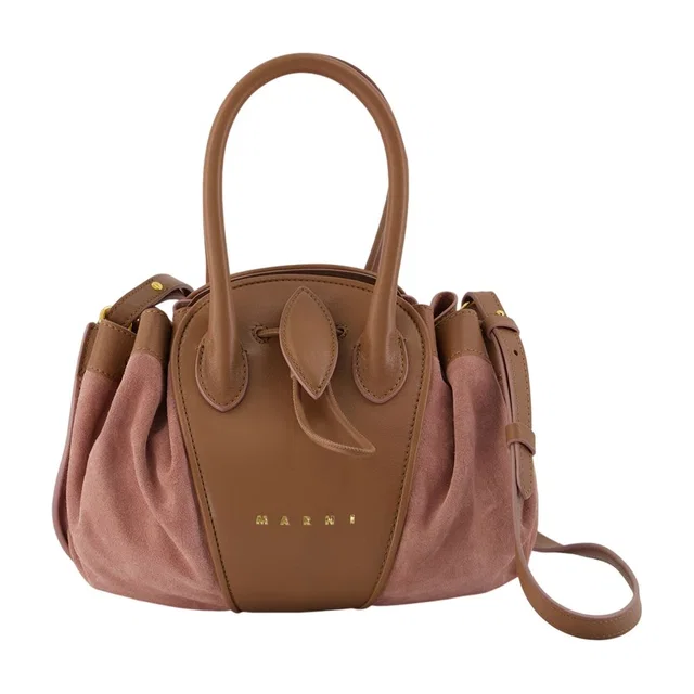 Marni Tulipea Shoulder Bag — Brown Calfskin in Brown Calfskin from HEWI