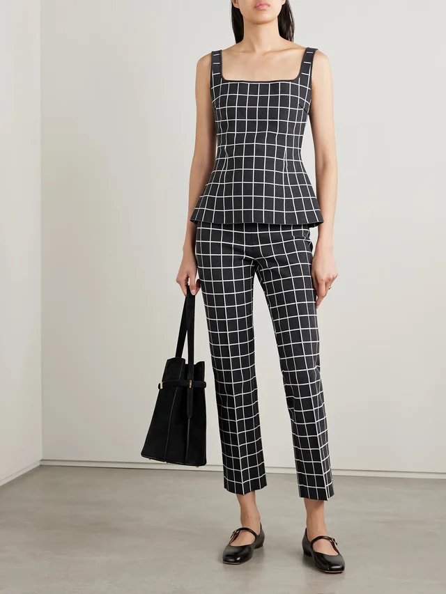 HIGH SPORT Inna checked cotton-blend tank in Grey, photo 2 of 2 from NET-A-PORTER (Canada)