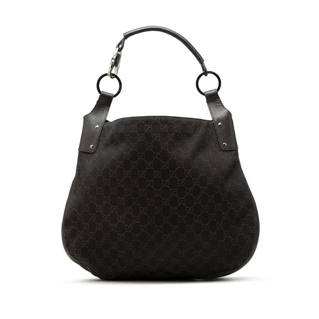 Brown Gucci Large GG Denim Hobo in Brown Denim from Designer Revival
