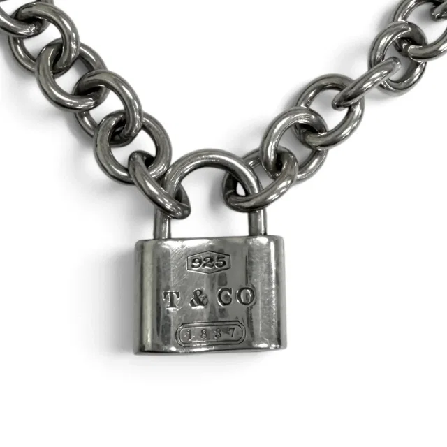 Tiffany & Co. 1837 Lock Cadena Donut Link Sv925 Choker Necklace, Silver, Weight 44.7g, Women's in gray|silver from Grailed