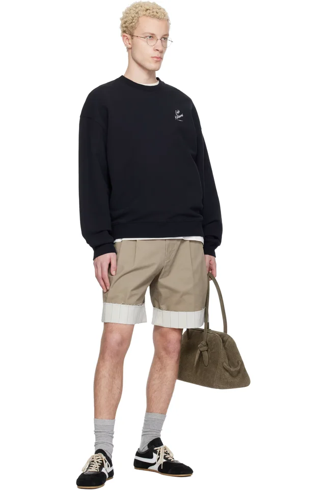 Maison Kitsuné Black 'Café Kitsuné' Relax Sweatshirt, photo 4 of 4 from SSENSE