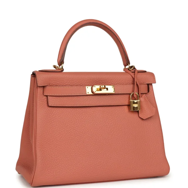Hermès Kelly Retourne 28 Rosy Togo Gold Hardware in Togo leather from Madison Avenue Couture, photo 2 of 9