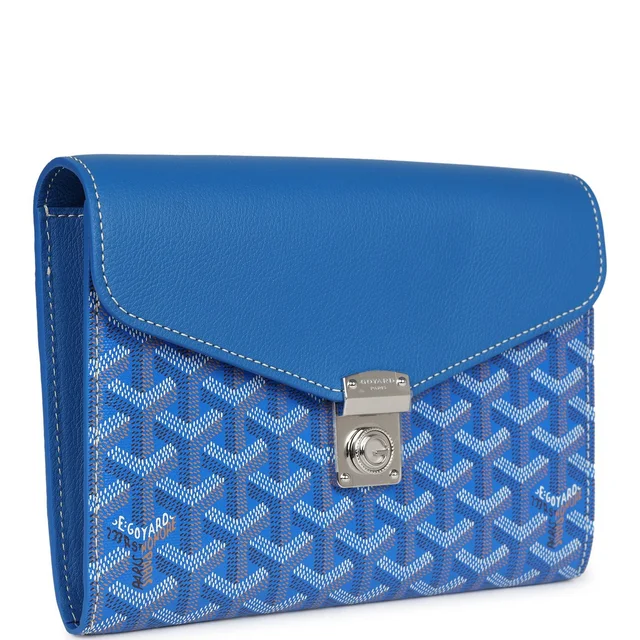 Goyard Goyardine Sky Blue Chypre Wallet-Pouch Palladium Hardware in Blue Calfskin from Madison Avenue Couture, photo 2 of 2