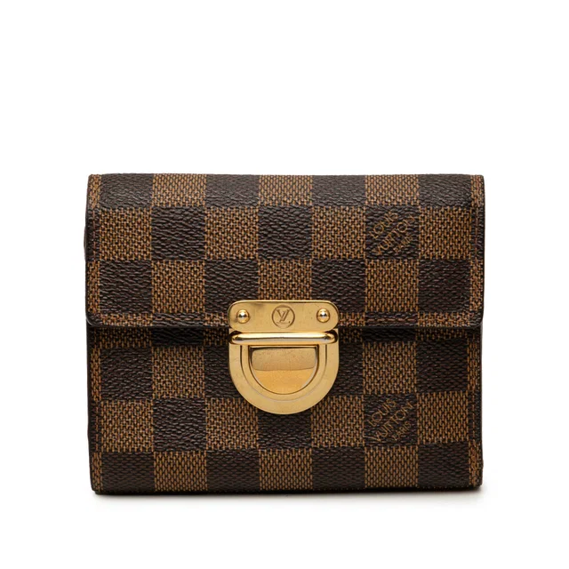 Brown Louis Vuitton Damier Ebene Koala Wallet Small Wallets in Brown Canvas from Designer Revival