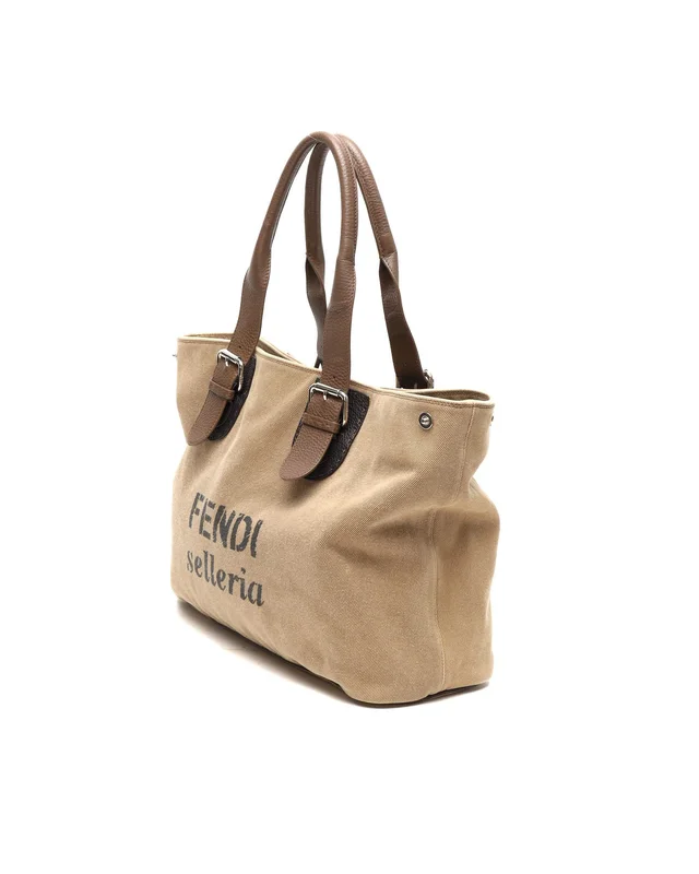 Fendi Selleria Canvas Logo Tote Bag in Canvas from A Retro Tale, photo 2 of 8