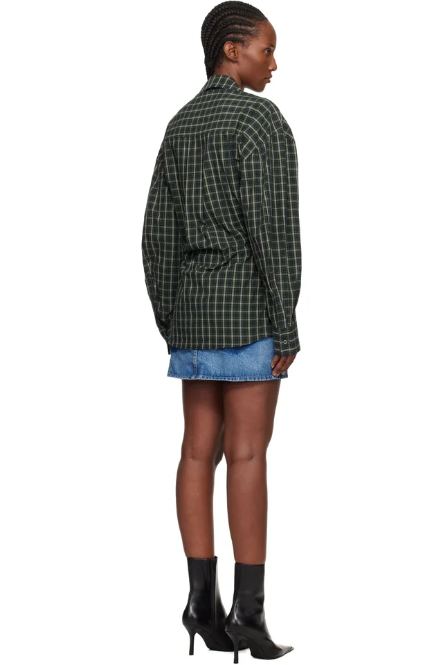 Alexander Wang Green Pre-Styled Wrap Minidress, photo 3 of 4 from SSENSE