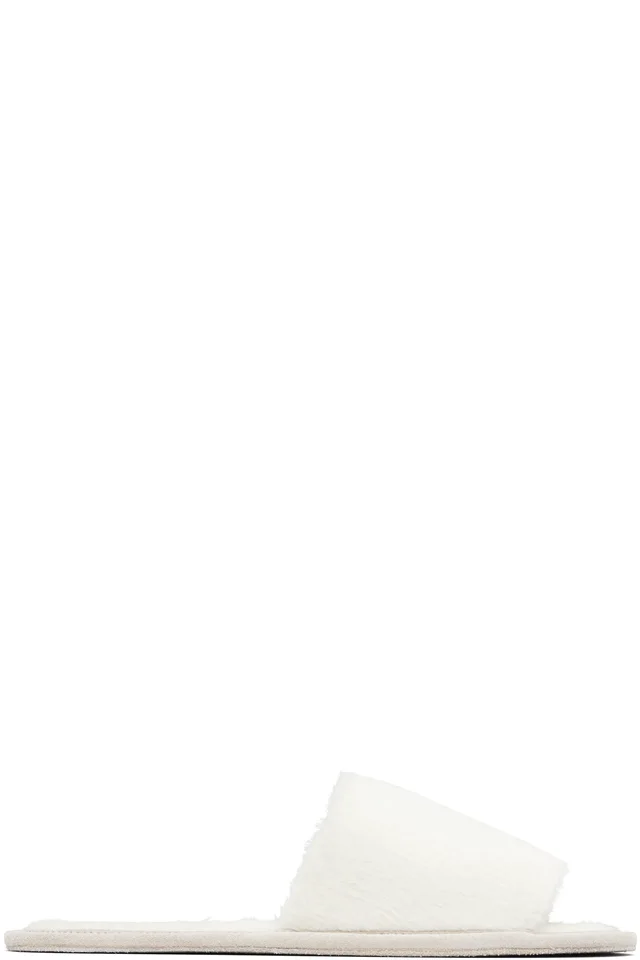 Lauren Manoogian White Suri Brushed Slippers, image 1 of 1 from SSENSE