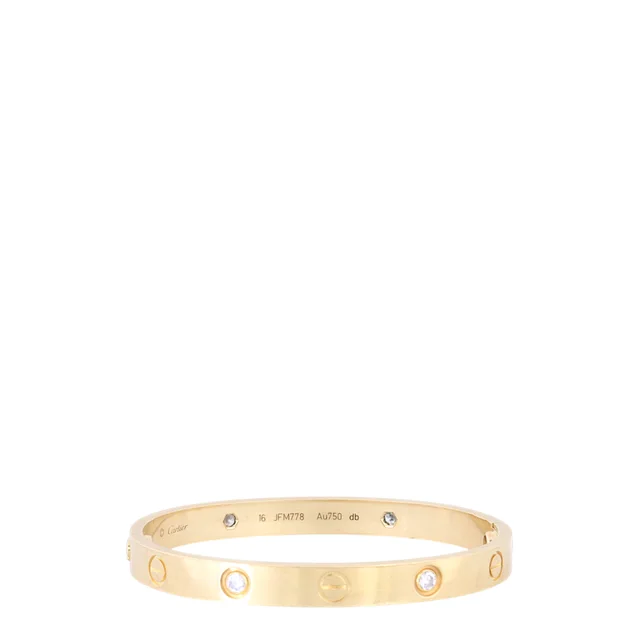 Cartier Classic Love 18k Yellow Gold 4 Diamond Bracelet in Yellow from Luxe.It.Fwd