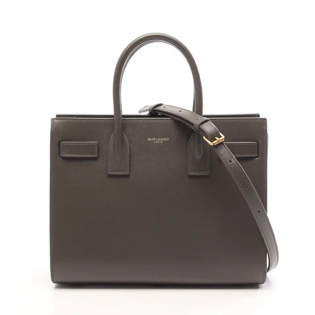 Saint Laurent Handbag Sac de Jour Baby 2-Way Charcoal Gray Leather in Grey Leather from The Reluxe