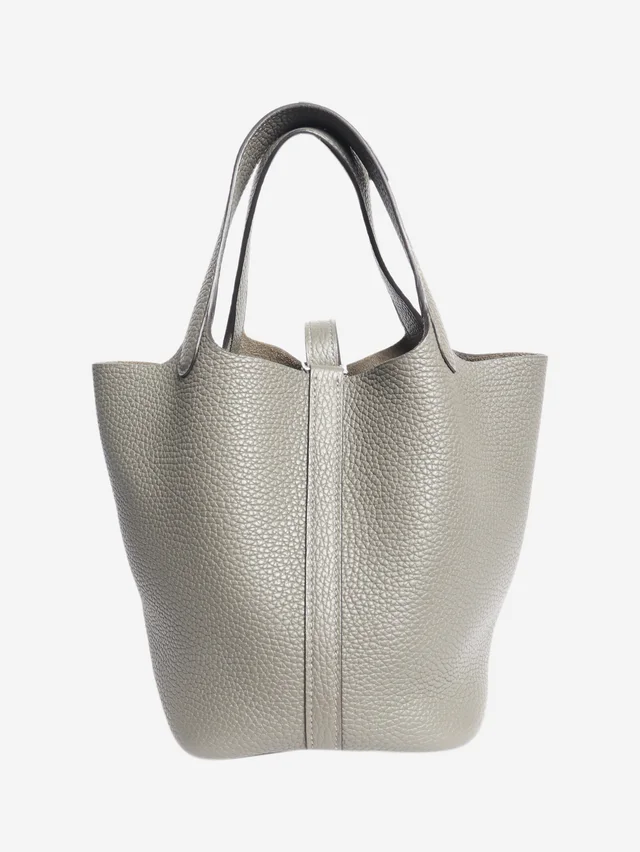 Hermès Gris Meyer 2019 Picotin 18 bag in Grey Clemence leather from Sign of the Times