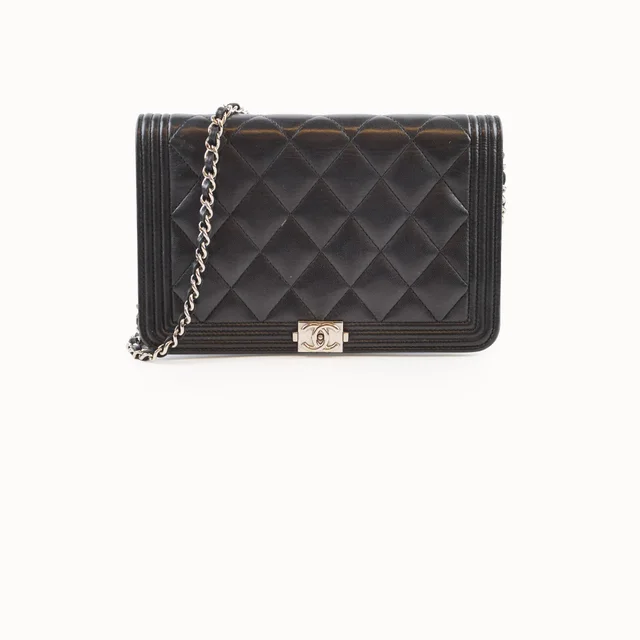 Chanel Boy WOC Quilted Lambskin Black in Black Lambskin from The Purse Affair
