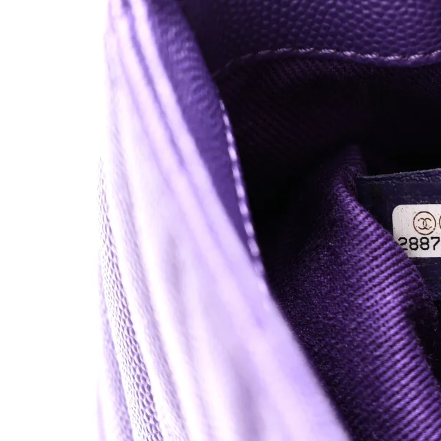 Chanel Caviar Chevron Quilted Mini Coco Handle Flap Purple in Purple Caviar leather from FASHIONPHILE, photo 7 of 10