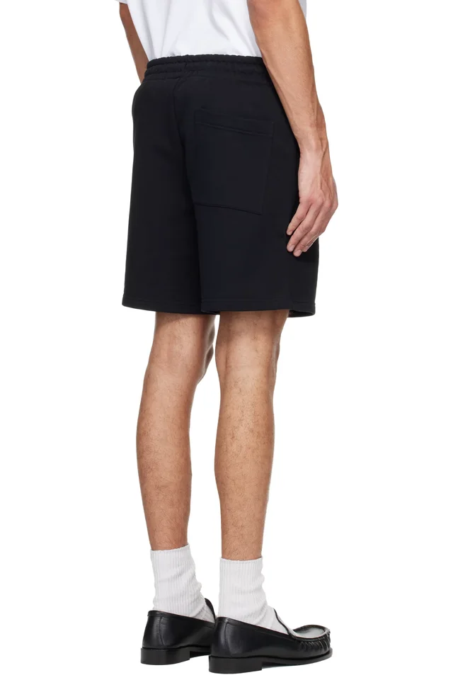 Casablanca Black Warped Logo Sweat Shorts, photo 3 of 4 from SSENSE