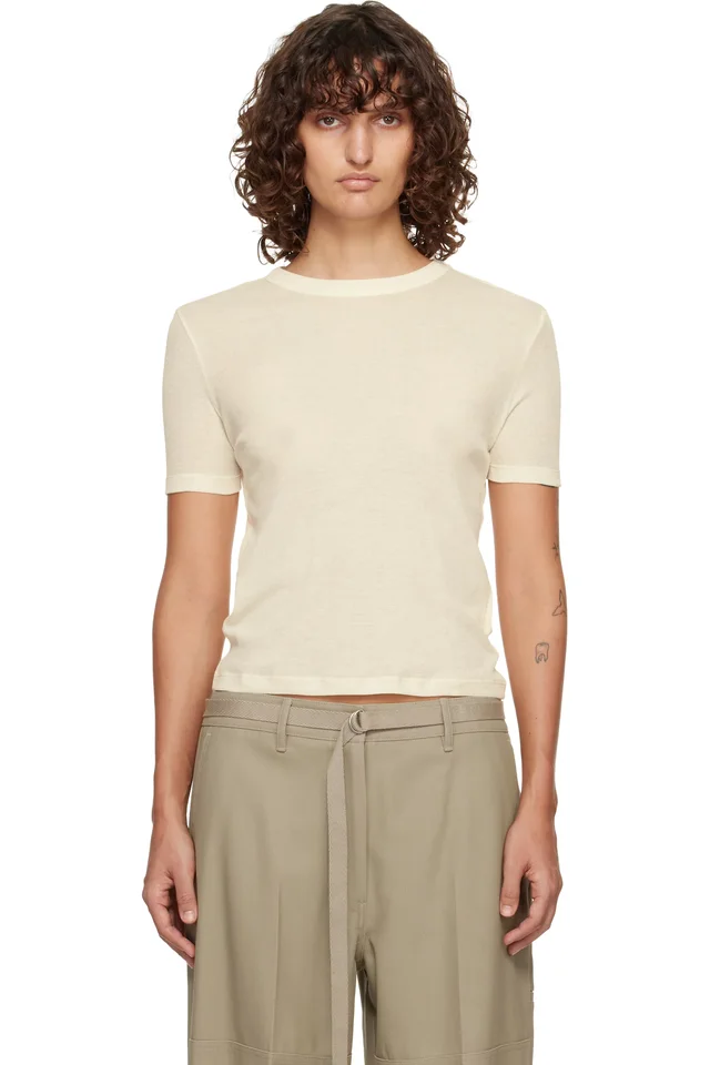 LE17SEPTEMBRE Off-White Classic Cotton T-shirt, image 1 of 1 from SSENSE