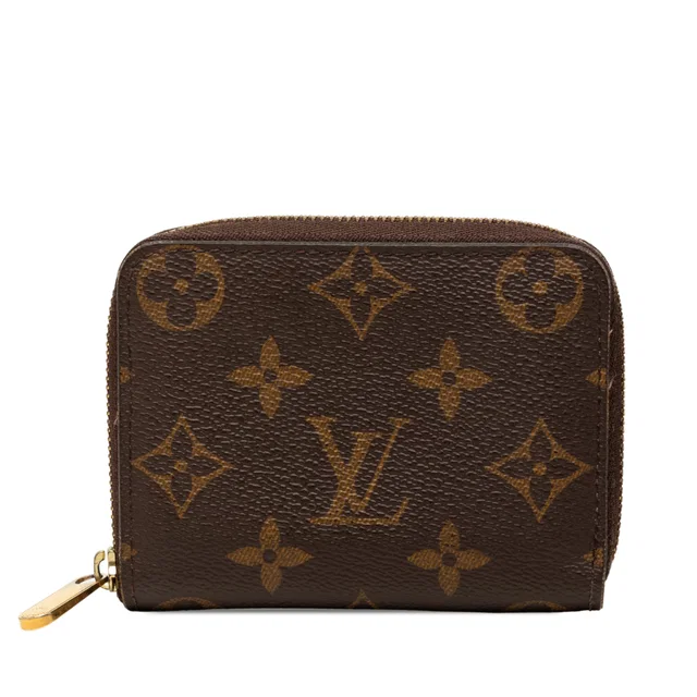 Brown Louis Vuitton Monogram Zippy Coin Purse in Brown Coated canvas from Designer Revival