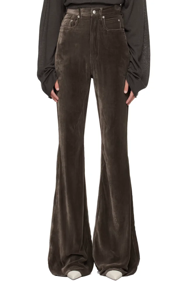 Rick Owens Gray Concordians Bolan Bootcut Trousers, image 1 of 1 from SSENSE
