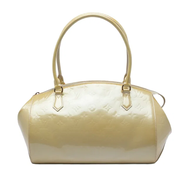 Beige Louis Vuitton Monogram Vernis Sherwood PM Handbag in Beige Leather from Designer Revival