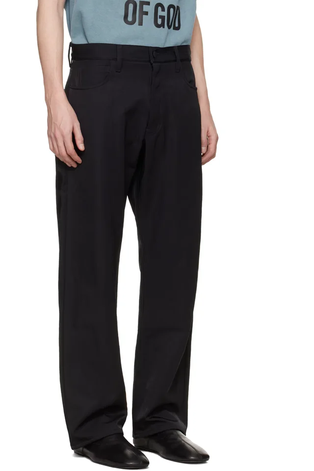 Fear of God ESSENTIALS Black 5 Pocket Trousers, photo 2 of 4 from SSENSE